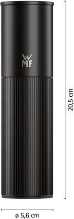 Мельниця для спецій WMF Signature Pro – ручна, з керамічним механізмом, регулюванням помелу, чорна