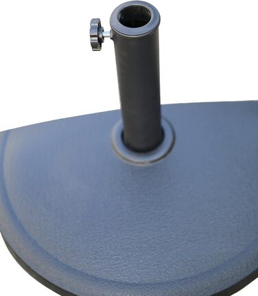 Angel Living 9kg Half Round Umbrella Stand, Black, Made of Poly-Resin and Steel