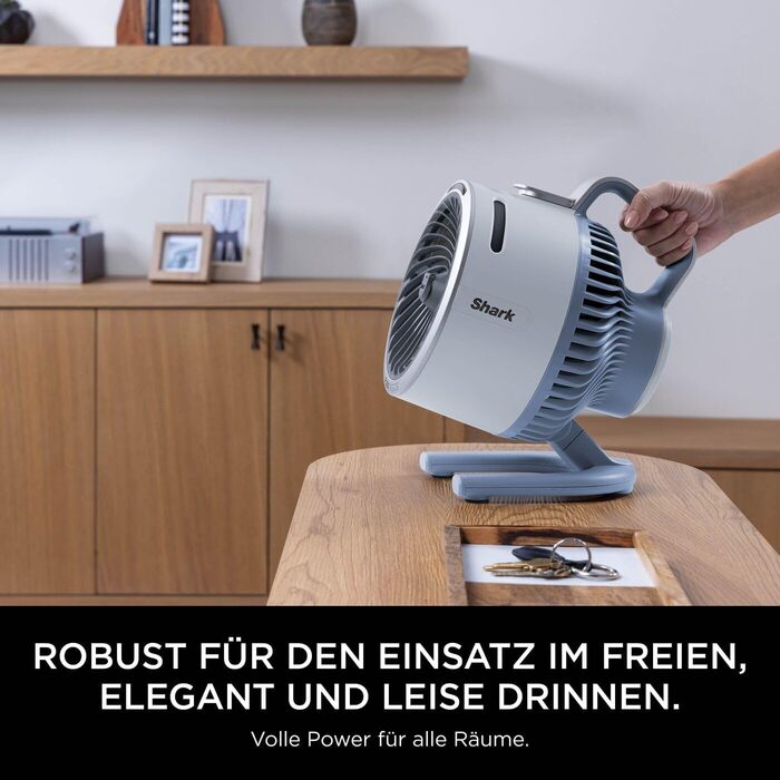 Вентилятор Shark FlexBreeze HydroGo – портативний, тихий, з 5 швидкостями, для дому та вулиці, FA050EU (Gletscher)