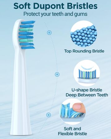 Електрична звукова зубна щітка для дорослих та дітей з 8 насадок, 5 режимів, 120 днів роботи від заряду, рожева/блакитна