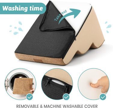 Сходинки для собак маленьких порід 50 см, для ліжка, з високощільним губчатим наповнювачем, 4 сходинки, знімний та миючий чохол, неслизьке покриття, 40x72x50 см, світло-коричневий колір