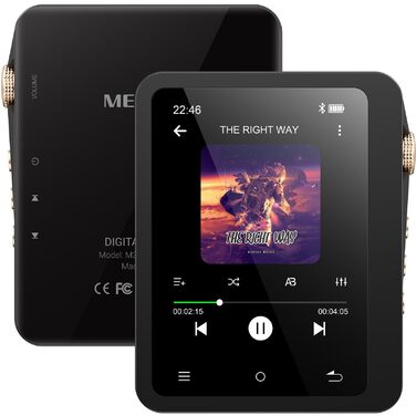 MP3 плеєр Mechen 128GB Hi-Res Bluetooth 5.3 з FLAC, DSD DAC, USB-C, сенсорний екран, шкіряний чохол (M33)