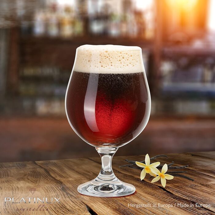 Набір пивних келихів PLATINUX Bierpokale 6 шт, 500 мл (макс. 660 мл) з кришталевого скла для пива, тюльпани