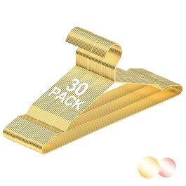Плечики металеві SPECILITE, золоті, 30 шт. для одягу (пальто, сорочок, костюмів, штанів) - міцні, економія місця