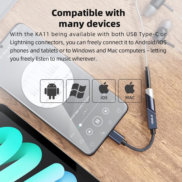 FiiO KA11 - USB DAC та підсилювач для навушників (Чорний)