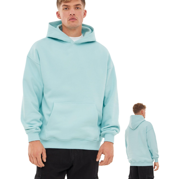 Унісекс худі Johnny Urban Cody Oversize — базовий світшот з капюшоном із цупкої тканини, однотонний, льодяно-блакитний