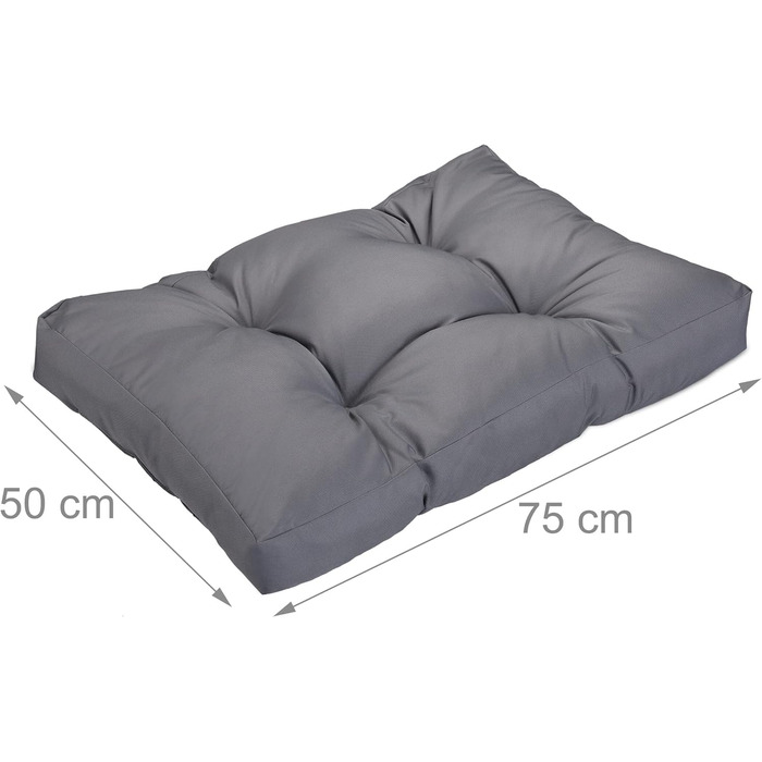 Крісло-лежанка для собак Relaxdays, 110 x 90 см, м'який лежак для великих собак, водовідштовхувальний, можна прати, килимок для тварин (Сірий, L 50 x B 75 x H 10 см)