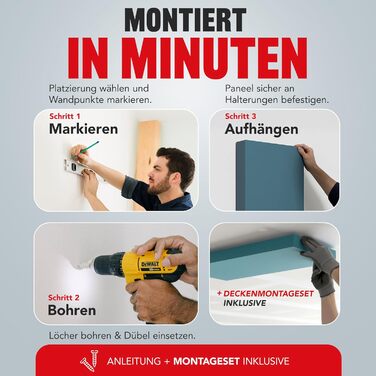 Акустична панель Addictive Sound Schallabsorber Wand Premium для стін та стелі, звукопоглинаюча панель класу A, 100x50x11 см, колір бордовий (Burgundy)