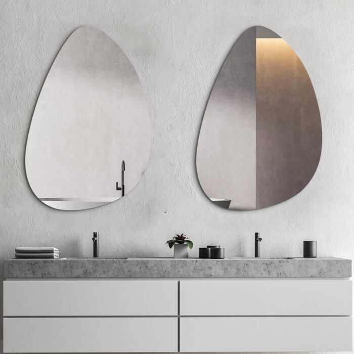 Дзеркало настінне прямокутне з заокругленими кутами, 40x60 см, чорне, з нержавіючої сталі. Косметичне дзеркало для ванної кімнати та вітальні. Вертикальний та горизонтальний монтаж.