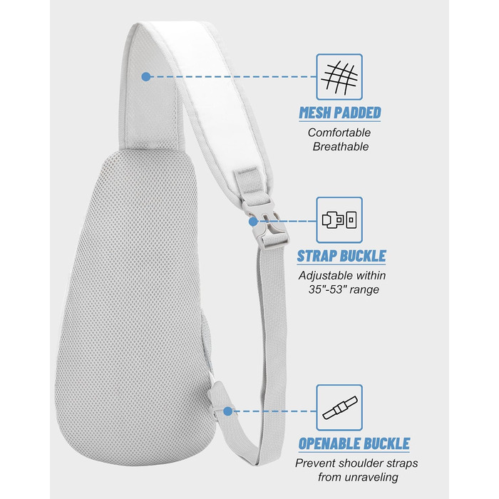 Чоловіча/Жіноча нагрудна сумка-слінг, поясна сумка, водонепроникна, для подорожей, спорту, повсякденного використання, біла