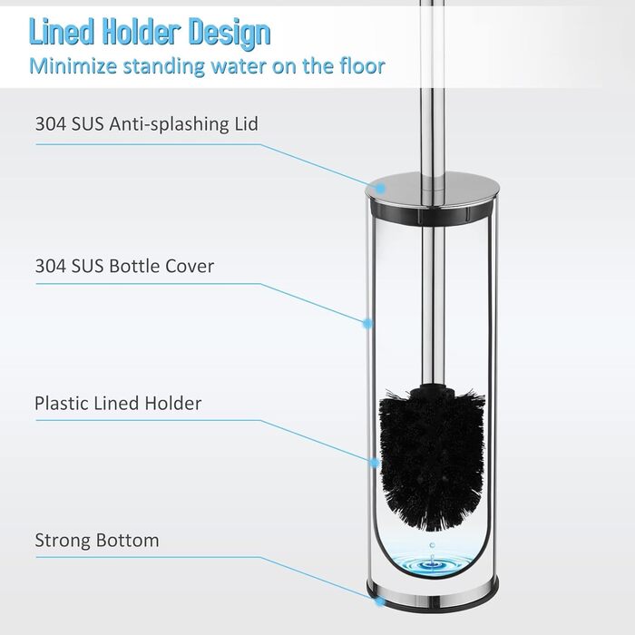 BGL 304 Stainless Steel Toilet Brush Holder (Chrome Finish)