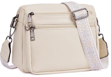 Сумка жіноча через плече MUIIKOLA середнього розміру, екошкіра, м'яка, з широким ременем (Абрикос)