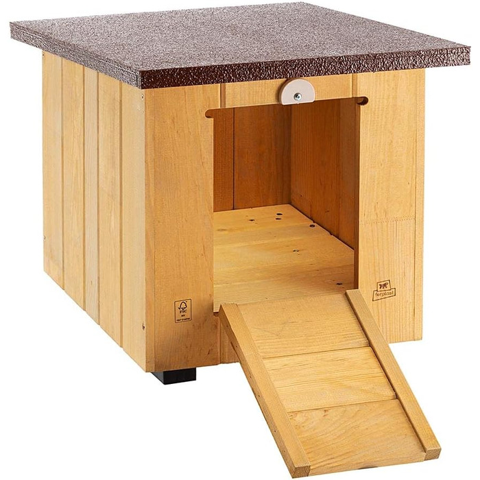 Будка для собак Ferplast BAITA 40 з FSC-дерева, для маленьких собак, Outdoor, вологостійка, ізольовані пластикові ніжки, двері з алюмінієвою захисною кромкою, 39 x 50 x 43 см