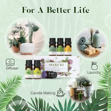 Дифузор аромату ASAKUKI 500 мл, ультразвуковий аромадифузор для ефірних олій, зволожувач повітря з пультом дистанційного керування, автоматичне вимкнення без води, 7 кольорів LED-підсвічування (з олією)