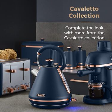 Cavaletto Brotkasten-Aufbewahrung T826130BLK: Набір для зберігання хліба, карбонова сталь, знімний кришка, 23 x 35 x 24 см, Midnight Blue