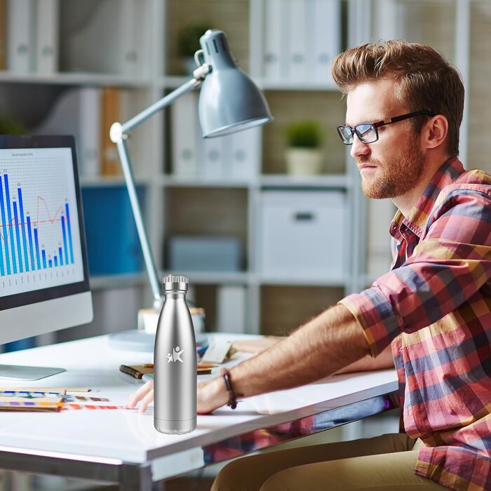 Термос-пляшка спортивна 750 мл, з нержавіючої сталі, подвійні стінки, без BPA, для кемпінгу, подорожей та спорту