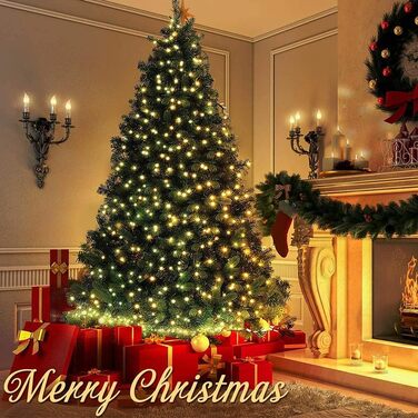 LED ліхтарна гірлянда для дому та на вулицю, 100 LED, з пульт дистанційного керування, таймер, водонепроникність IP65, тепле світло, 65 м