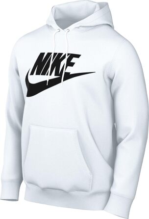 Чоловіче худі Nike Sportswear Club Fleece BV2654 біле з чорним логотипом, розмір M