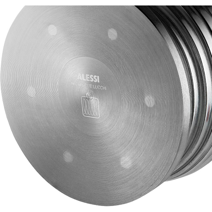 Alessi MDL02/3RFM Pulcina Espresso Machine - Cast Aluminum. Handle and Button - PA, red. Magnetic Bottom - 3 Cups
