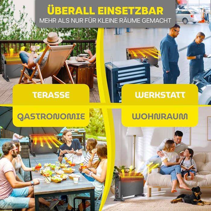 Конвектор KESSER 2000 Вт з таймером 24г, захистом від замерзання, терморегулятором та 3 режимами нагріву (антрацит)
