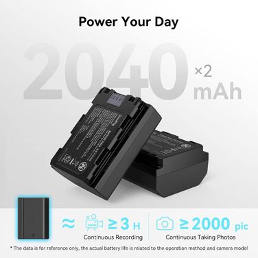 Запасні акумулятори SMALLRIG NP-FZ100 для камер Sony (2 шт.) 2040mAh з LCD-дисплеєм та зарядним пристроєм