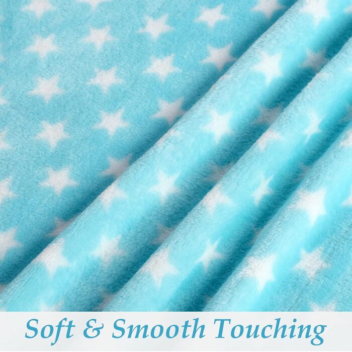М'яка ковдра для собак та котів LeerKing: двошарова флісова ковдра 100 x 150 см (блакитний+білий)