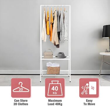 Легкий стійкий вішак для одягу на колесах - Clothes Rack