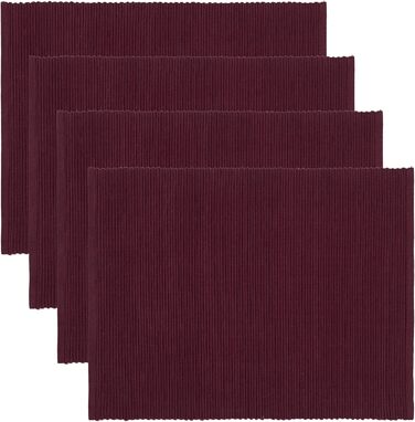 Набір з 4 серветок LINUM Uni 35x46 см, 100% бавовна, бордові, миються