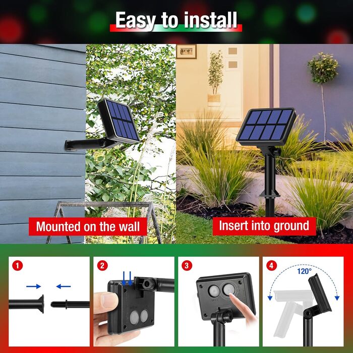 Сонячна гірлянда для вулиці BTfarm, 2 шт. по 15 м, 150 LED, IP65, вологостійка, мідний дріт, для саду, тераси, вечірки (тепле біле світло)