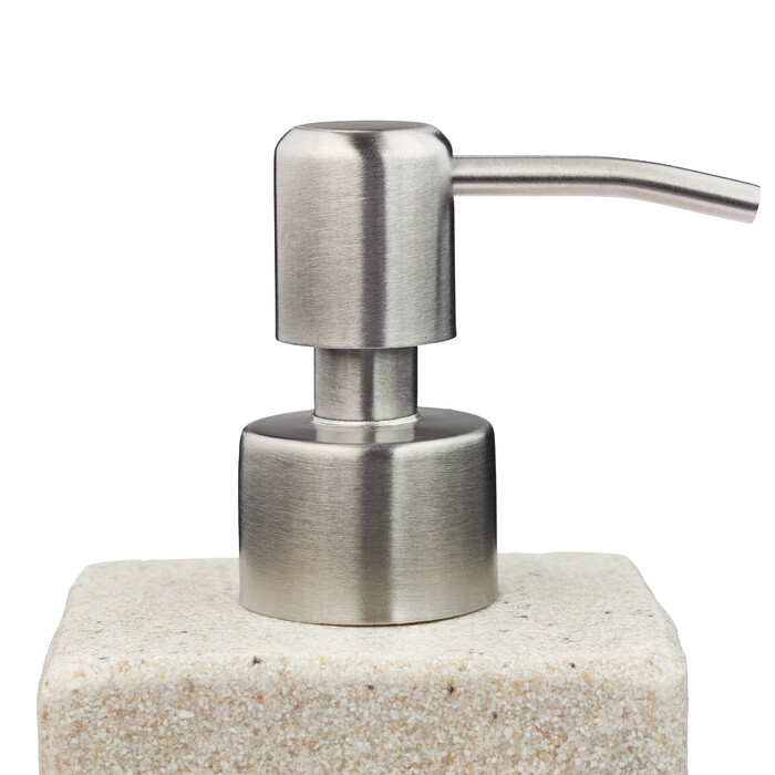 Relaxdays Soap Dispenser, Stone-Look, Square