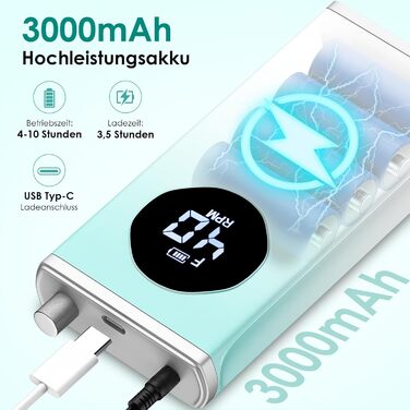 Електричний фрезер для манікюру та педикюру Profi Set 16 в 1 з LCD дисплеєм, 40000 об/хв, F/R, для гелевих нігтів, портативний, фіолетовий, блакитний, білий