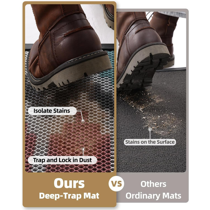 Привітальний килимок COLOR&GEOMETRY для вулиці 80 x 150 см, протибрудний та протиковзкий килим для вхідної зони, вологостійкий та придатний для прання, бежевий