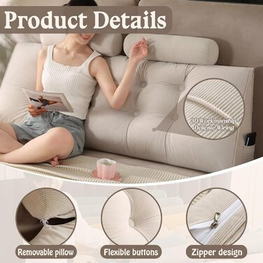 Підголовник для ліжка Keilkissen: Зручний трикутник для підтримки спини та шиї (80x50x20 см)