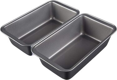 Amazon Basics - Loaf Pan, Non-Stick, Carbon Steel, 20.3 cm x 10 cm, 2-Pack & Multi-Purpose Kitchen Knife/Scraper, Stainless Steel