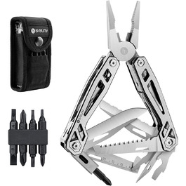 BIBURY Multitool - Titanium Multi-Tool Set with Pliers, Screwdriver, for Men & Women, Outdoor, Camping, Hunting, Fishing & Hiking