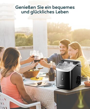 EUHOMY Stainless Steel Ice Maker - 24 Cubes in 13 Minutes, 24kg/24H Capacity - Self-Cleaning, 3.2L Ice Maker with Scoop & Basket for Home, Kitchen, Office, Bar, RV