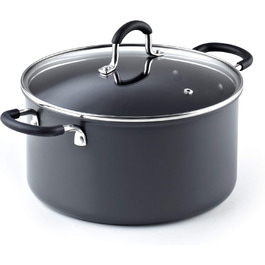 Cook N Home 02597 Професійний набір посуду з алюмінію з анодованим покриттям, чорний (супові/каструлі)