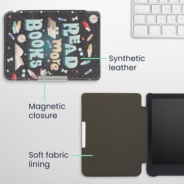 Чохол-книжка kwmobile для Tolino Shine 3 - яскравий чохол для eReader, блакитний, жовтий, зелений