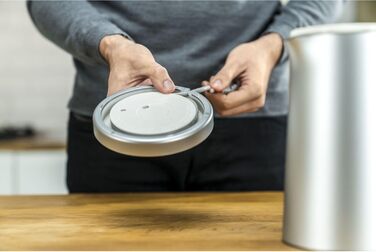 ZWILLING ENFINIGY Kettle with Stainless Steel Scale Filter & Overheat Protection, Cordless, 1850 Watts, 1.0 Liter, Silver