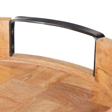 Relaxdays Round Tray made of Mango Wood