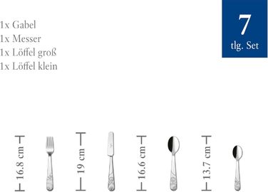 Дитячий набір столових приборів Villeroy & Boch Boho Kids (4 шт.) - нержавіюча сталь, сріблястий/платиновий, придатний для миття в посудомийній машині