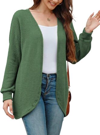 Жіноча в'язана кардиган на осінь, V-подібний виріз, стильний, світло-зелений (L)