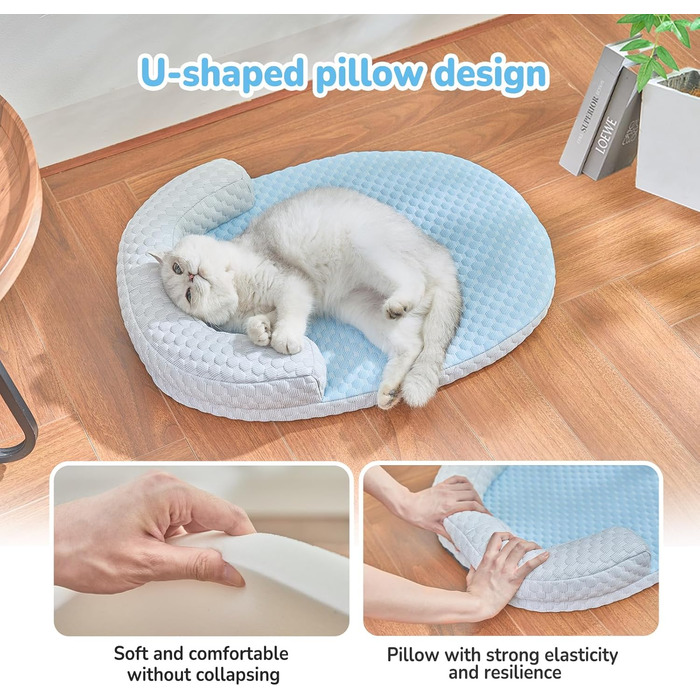 Підвісне ліжко для котів CATISM 360° з можливістю обертання, кошик для сну, 36x38 см, до 20 кг (блакитний)