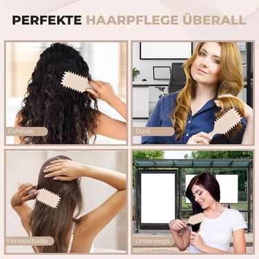 Преміум щітка Lockenbürste для кучерявого волосся - біо-щітка без заплутування, щетина дикого кабана, оригінальна 3-в-1 для локонів (лавандовий, бежевий)