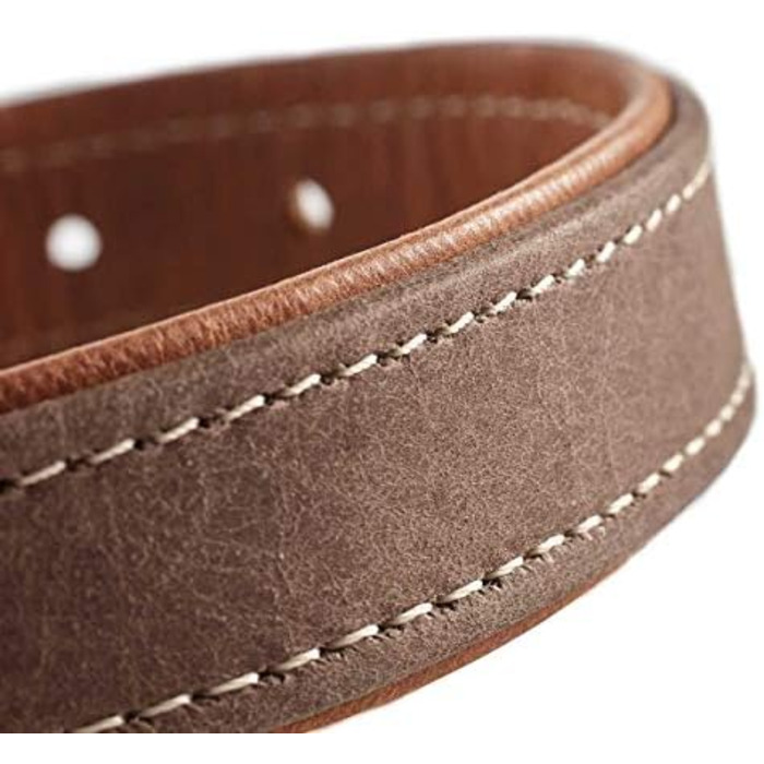 Нашийник для собак HUNTER PORTO, шкіряний, чорний/cognac, 30 см, ручної роботи