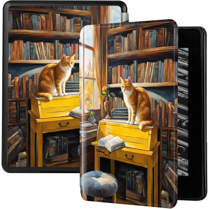 Чохол для Kindle Paperwhite 12-го покоління (2024) Flip з силікону, чохол Colorsoft з автопробудженням/засипанням, PU/TPU, чохол-книжка для Kindle, дитячий/жіночий дизайн, Signature Edition, 7