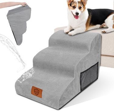 Pet Stairs, Dog Stairs for Small Dogs, Waterproof Dog Stairs 40 cm High, Injury Prevention High-Quality Sponge Cat Stairs, Non-Slip Washable Dog Ramp for Sofa Bed Car