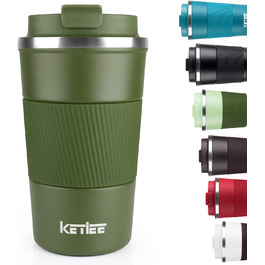 Термокружка KETIEE 510мл, з подвійними стінками, для кави та чаю, оливковий колір