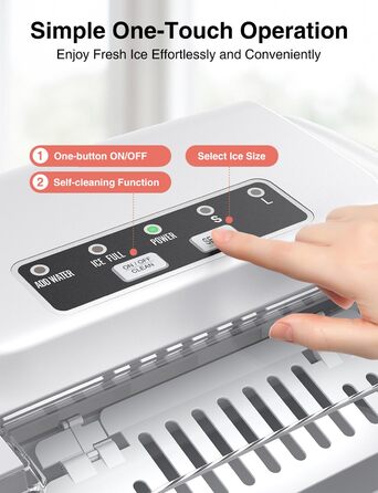 Машина для приготування льоду CROWNFUL: портативна, 9 кубиків за 6 хвилин, самоочищення, 12 кг/24 год, для дому, кухні, офісу, бару, вечірки (біла)