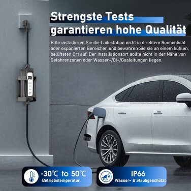 Кабель зарядки для електромобіля Schuko 3.6kW (5м, 16A) з регулюванням струму та дисплеєм | Підходить для ID.3, ID.4, Model 3/Y, ZOE, Q3/Q5 та інших електромобілів (EV/PHEV)